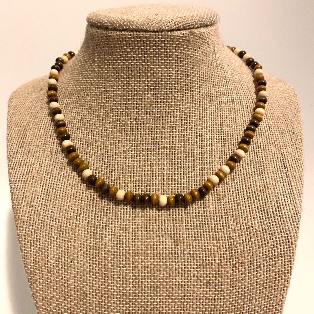 wood seed bead choker